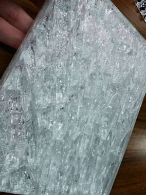 Tijolos resistentes do bloco de vidro do gelo dos estalidos 4x8 20mm da fachada