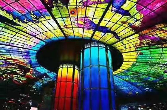 Pinturas murais cerâmicas da parede de vidro da frita 12mm da cor vívida da janela