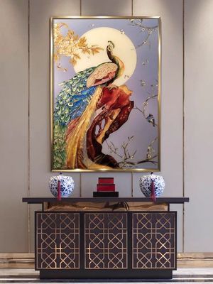 Painel de vidro esmaltado vitrificado revestido cerâmico da decoração com pássaros