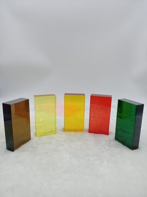 Tijolos Dustproof contínuos coloridos do bloco de vidro da separação 80mm