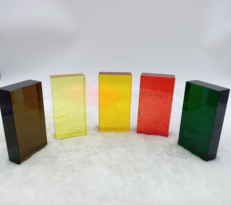 Tijolos Dustproof contínuos coloridos do bloco de vidro da separação 80mm