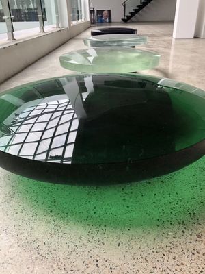 A areia verde clara de Liuli da desparafinagem do escritório do hotel cinzelou o vidro